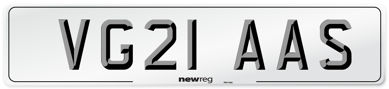 VG21 AAS Number Plate from New Reg